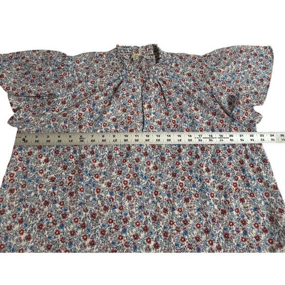 June & Hudson Floral Print Short Sleeve Blouse XL Lightweight Polyester Spandex - Picture 6 of 7